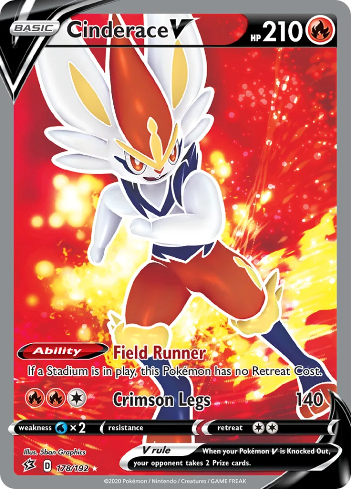 Cinderace V #178 Rebel Clash Pokemon card