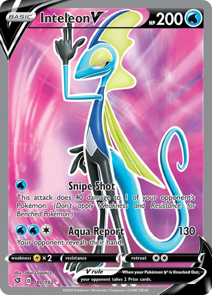 Inteleon V #180 Rebel Clash Pokemon card