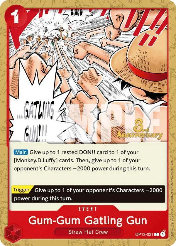 Gum-Gum Gatling Gun Promos: Carrying on his Will card