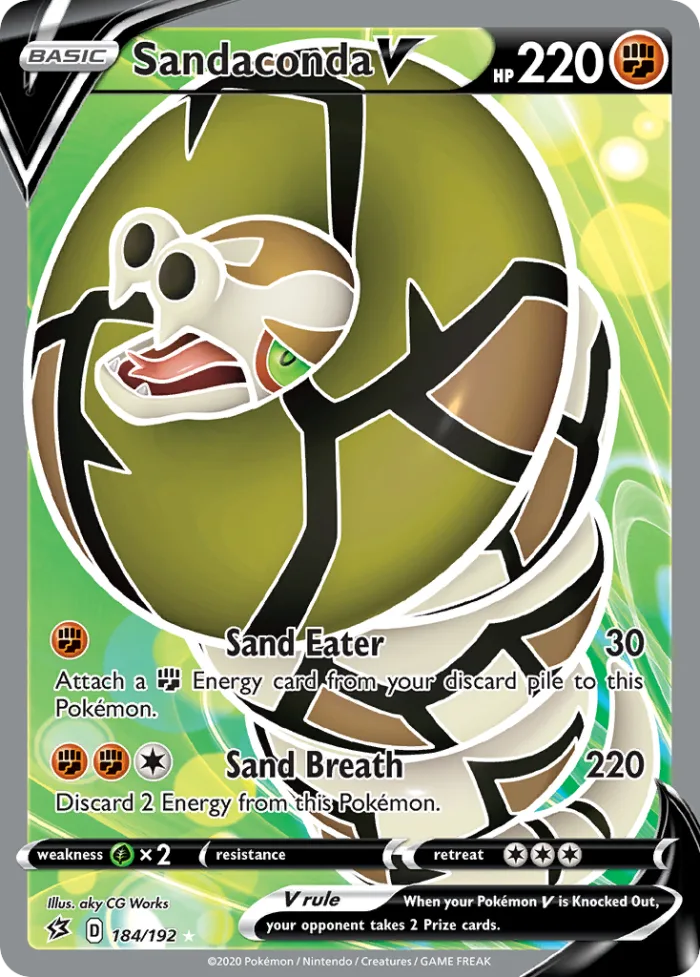 Sandaconda V #184 Rebel Clash Pokemon card