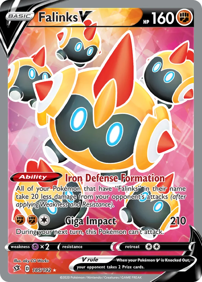Falinks V #185 Rebel Clash Pokemon card