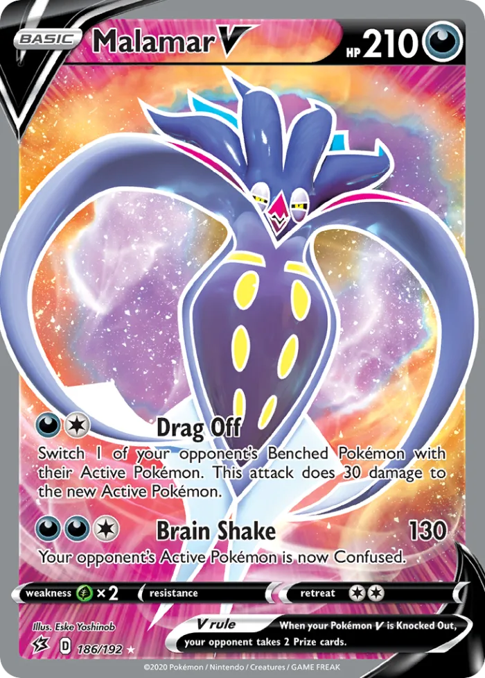 Malamar V #186 Rebel Clash Pokemon card