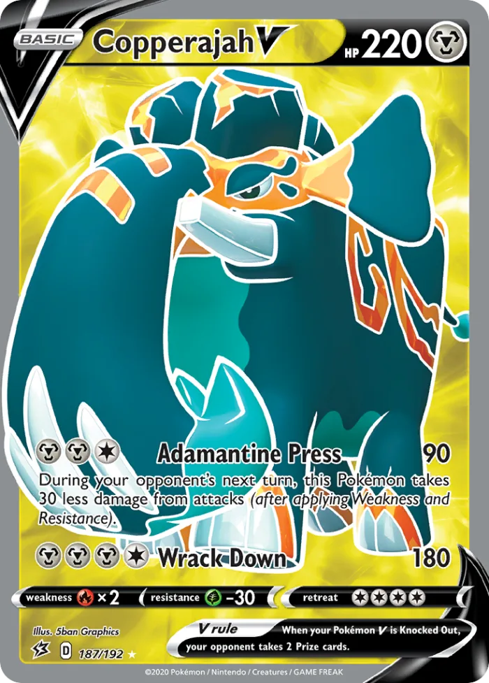 Copperajah V #187 Rebel Clash Pokemon card