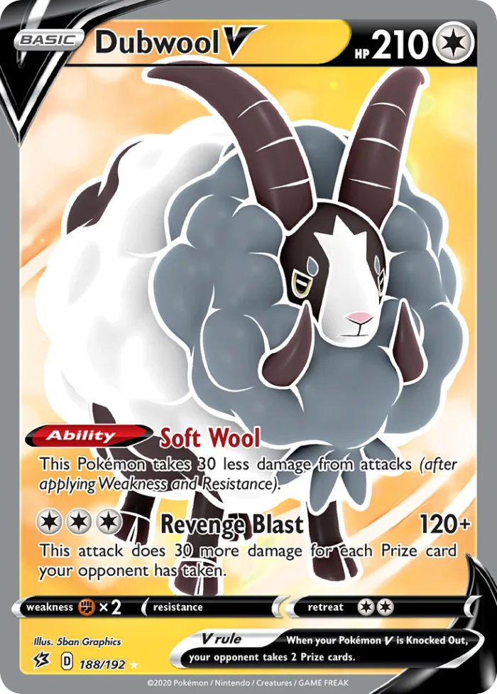 Dubwool V #188 Rebel Clash Pokemon card