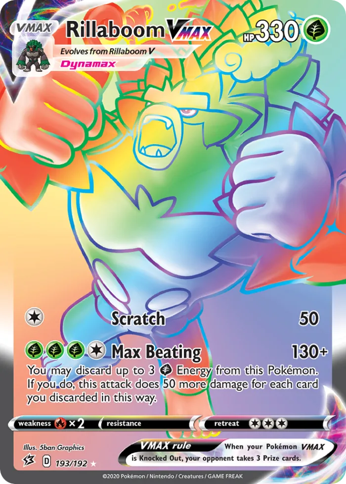 Rillaboom VMAX #193 Rebel Clash Pokemon card
