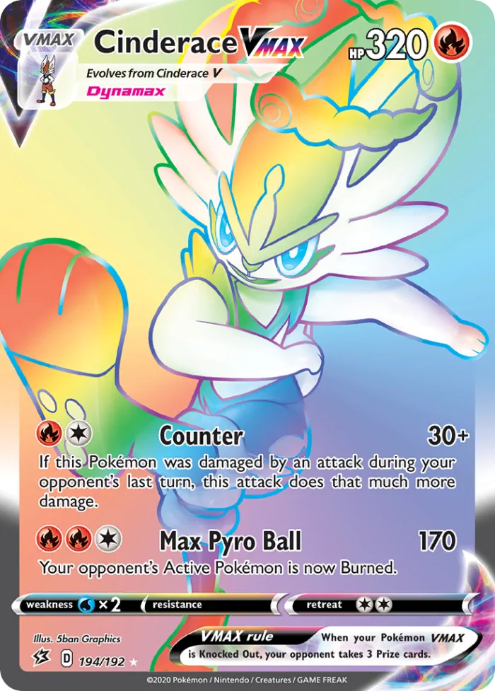 Cinderace VMAX #194 Rebel Clash Pokemon card