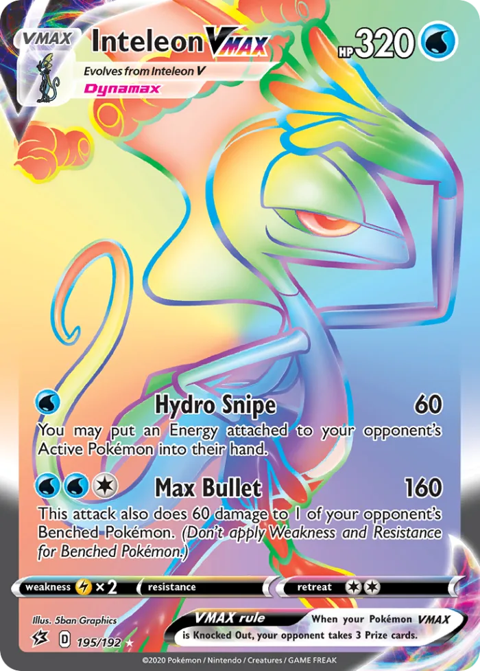 Inteleon VMAX #195 Rebel Clash Pokemon card