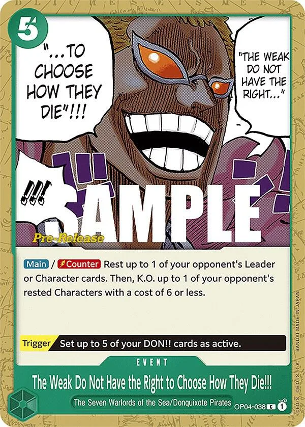 The Weak Do Not Have the Right to Choose How They Die!!! Promos: Kingdoms of Intrigue card