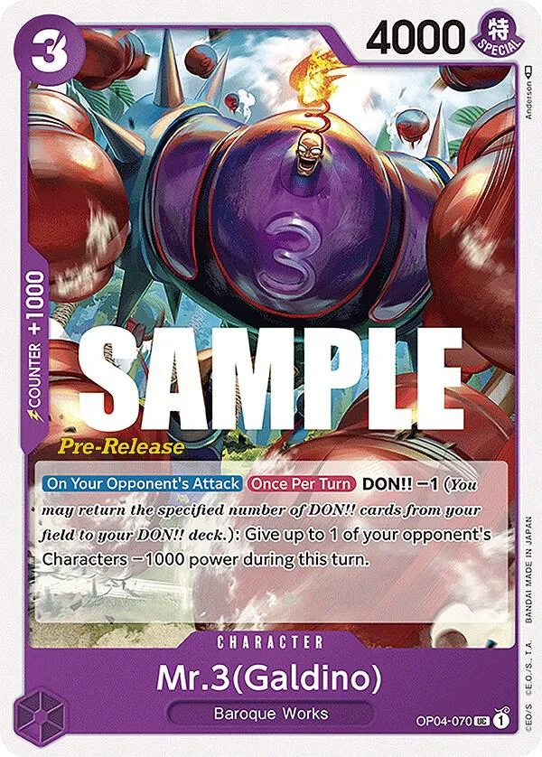 Mr.3(Galdino) Promos: Kingdoms of Intrigue card
