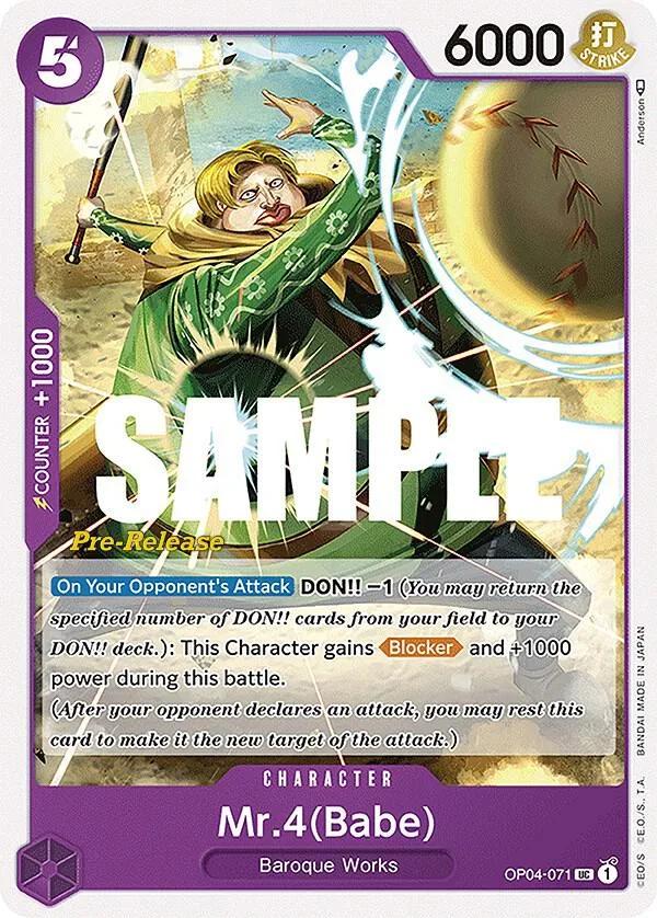 Mr.4(Babe) Promos: Kingdoms of Intrigue card