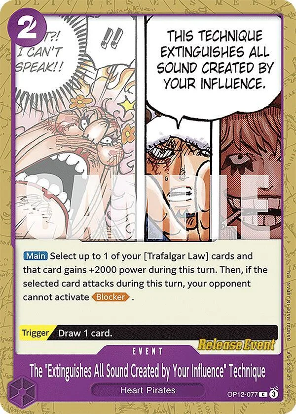 The "Extinguishes All Sound Created by Your Influence" Technique Promos: Legacy of the Master card