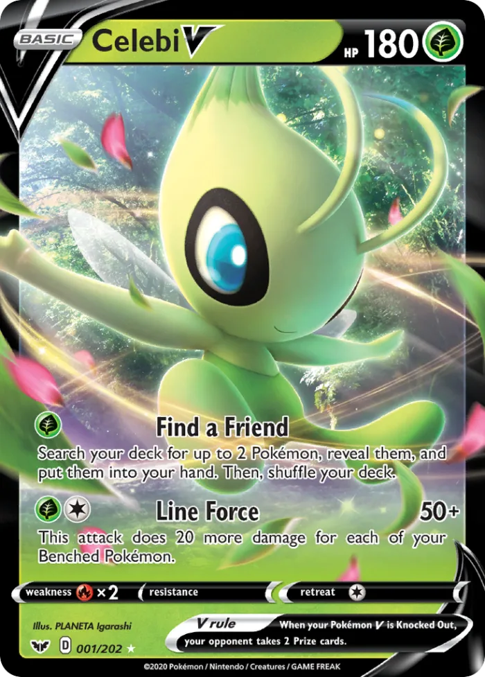 Celebi V #1 Sword & Shield Pokemon card