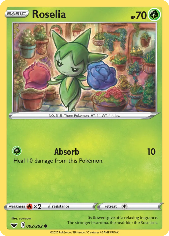 Roselia #2 Sword & Shield Pokemon card
