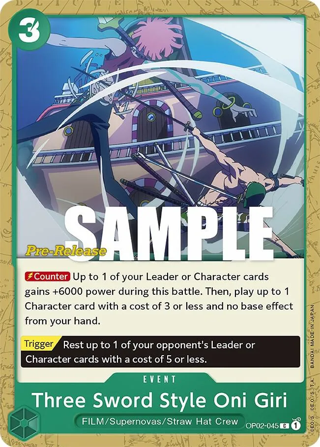 Three Sword Style Oni Giri Promos: Paramount War card