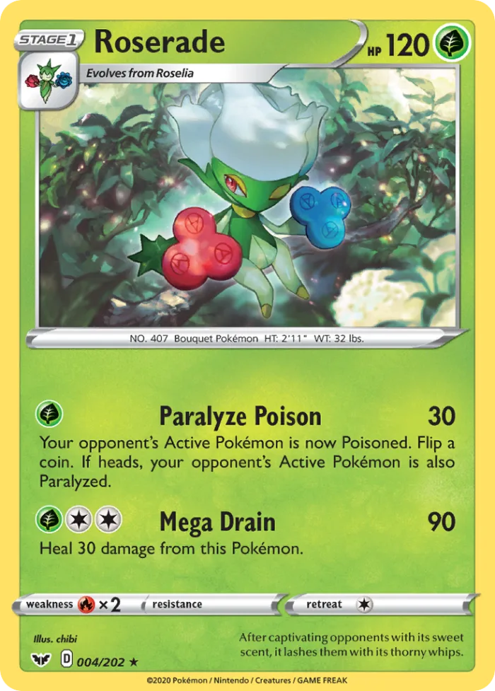 Roserade #4 Sword & Shield Pokemon card
