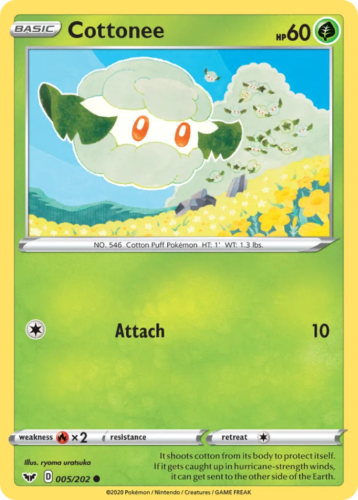Cottonee #5 Sword & Shield Pokemon card