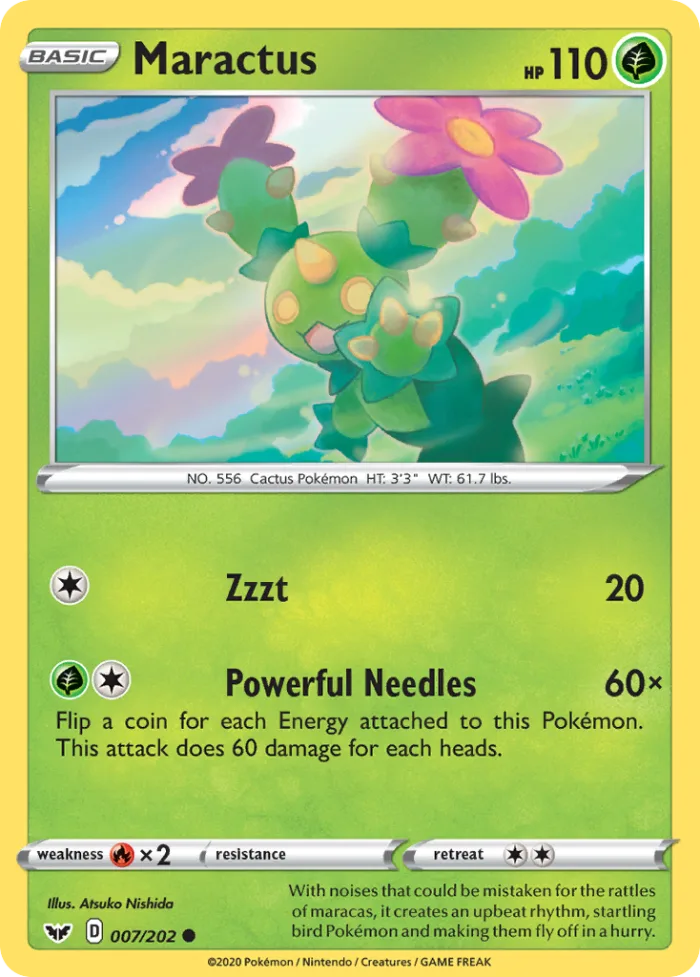 Maractus #7 Sword & Shield Pokemon card