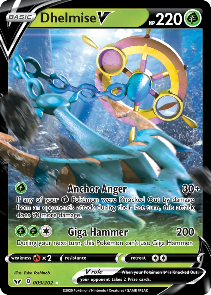 Dhelmise V #9 Sword & Shield Pokemon card