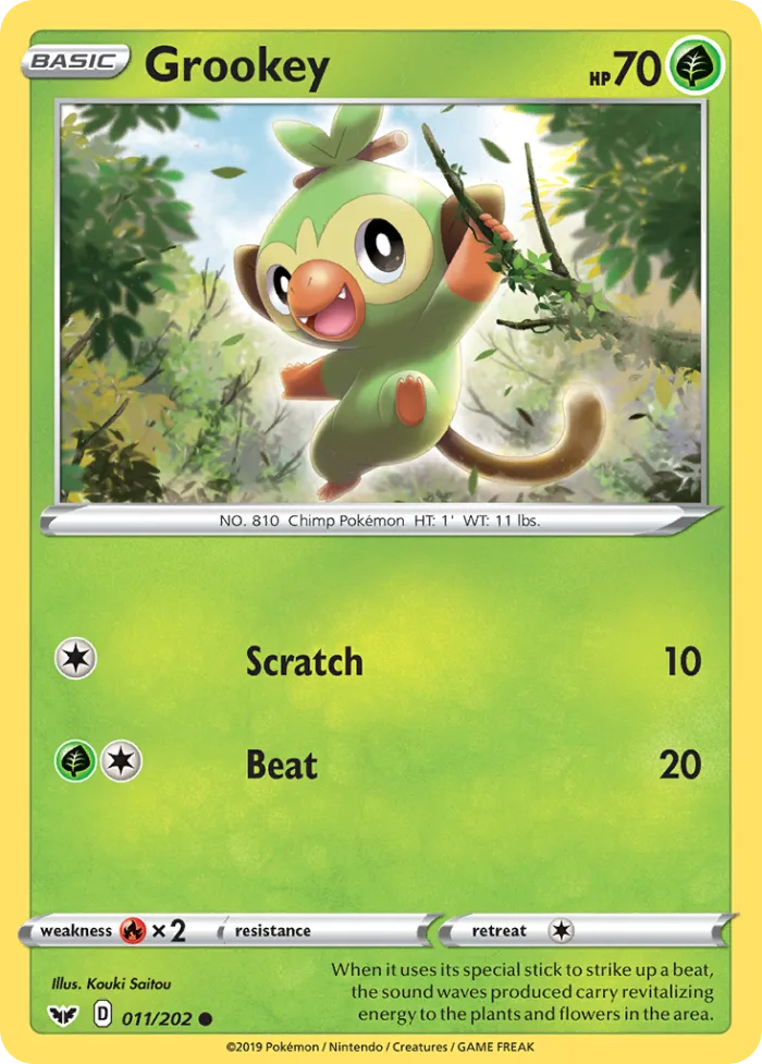 Grookey #11 Sword & Shield Pokemon card