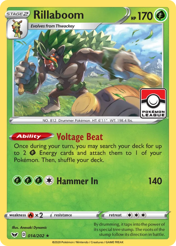 Rillaboom #14 Sword & Shield Pokemon card