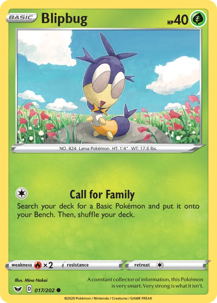 Blipbug #17 Sword & Shield Pokemon card