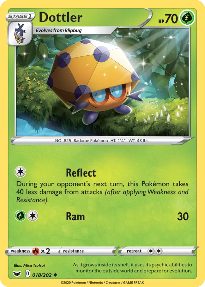 Dottler #18 Sword & Shield Pokemon card
