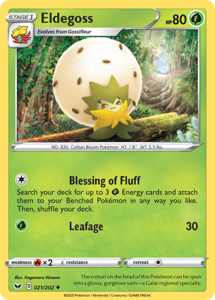 Eldegoss #21 Sword & Shield Pokemon card