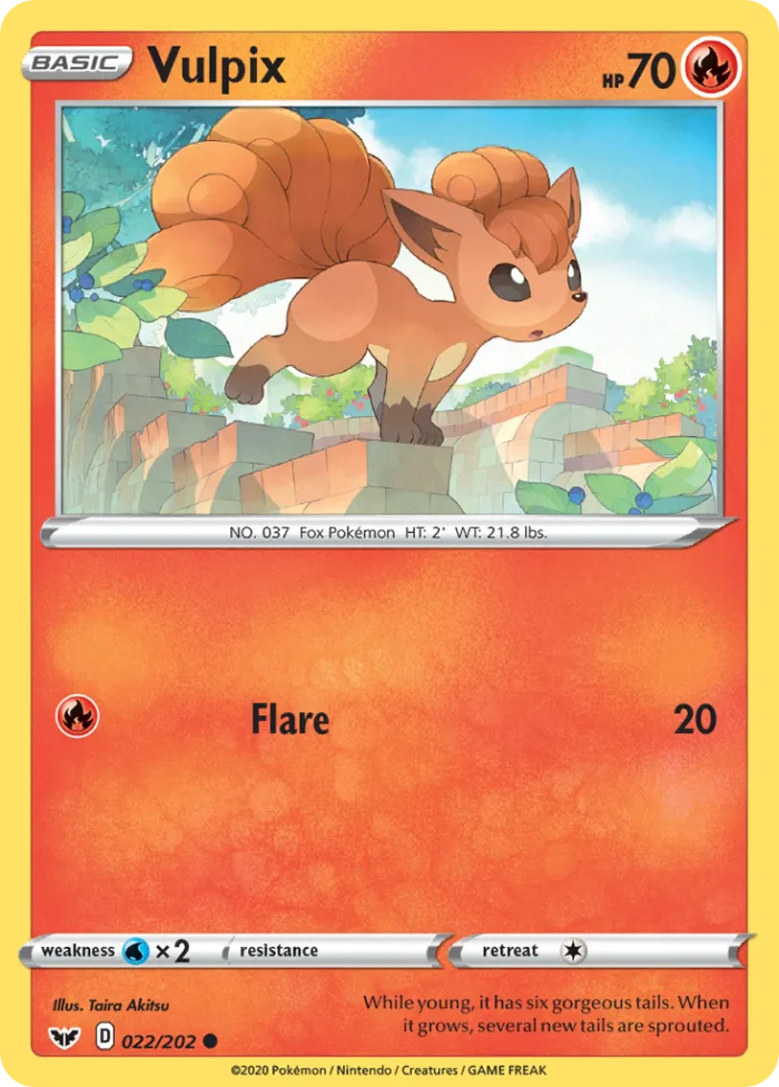Vulpix #22 Sword & Shield Pokemon card