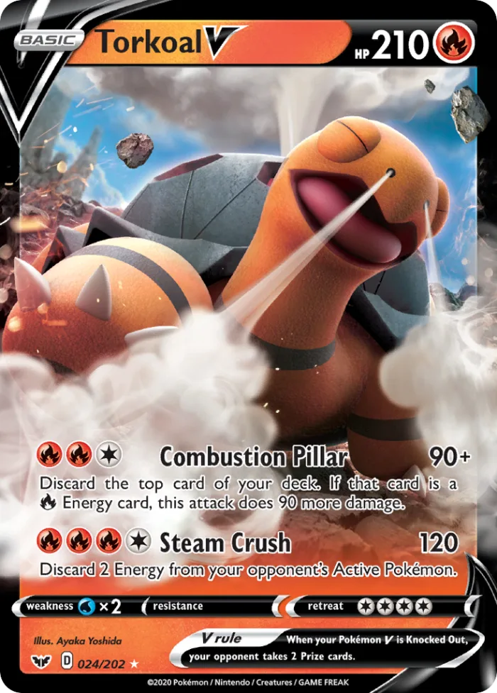 Torkoal V #24 Sword & Shield Pokemon card
