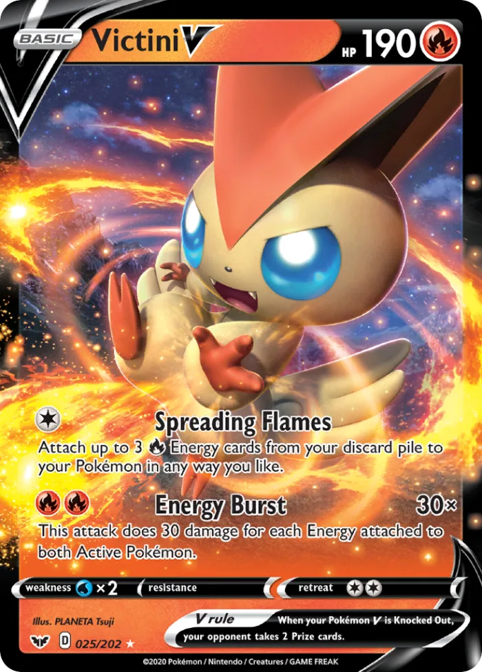 Victini V #25 Sword & Shield Pokemon card