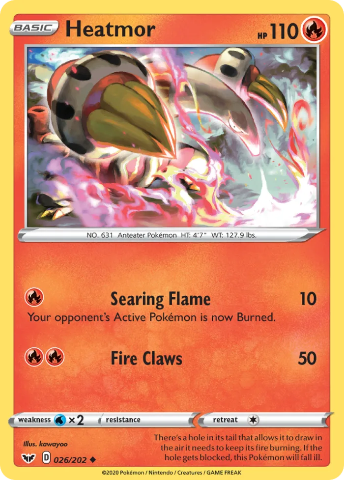 Heatmor #26 Sword & Shield Pokemon card