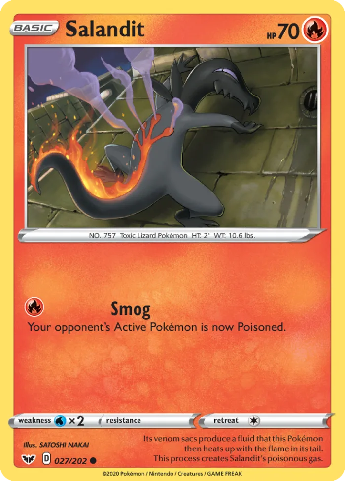 Salandit #27 Sword & Shield Pokemon card