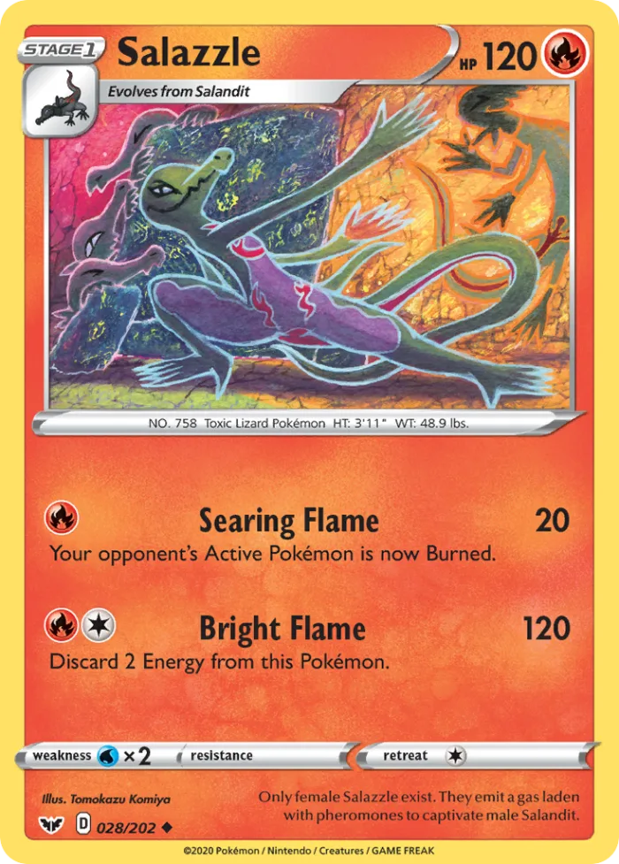 Salazzle #28 Sword & Shield Pokemon card