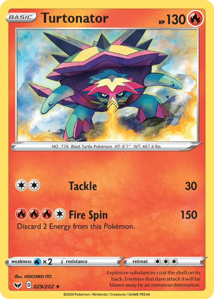 Turtonator #29 Sword & Shield Pokemon card
