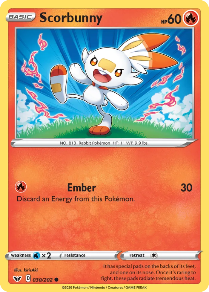 Scorbunny #30 Sword & Shield Pokemon card