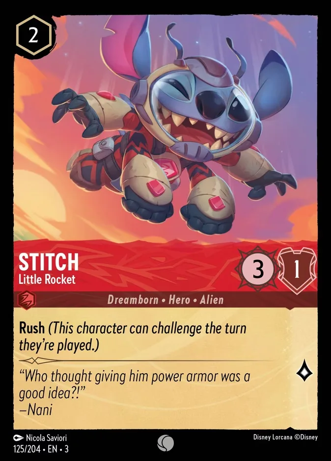 Stitch #125 Into the Inklands Disney Lorcana card