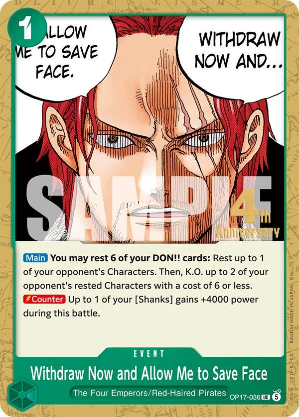 Withdraw Now and Allow Me to Save Face Promos: The World's Strongest Warriors card