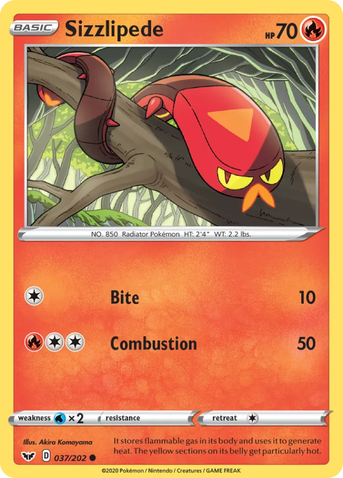 Sizzlipede #37 Sword & Shield Pokemon card