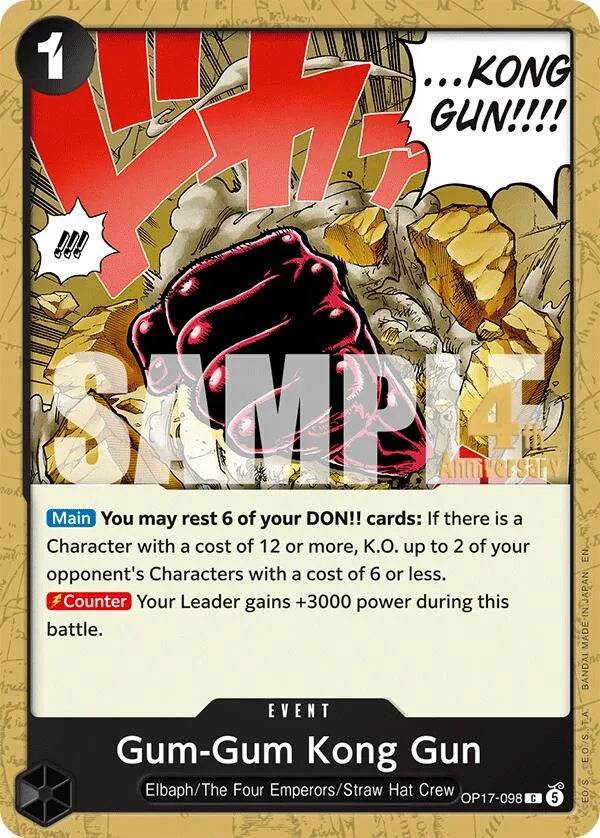 Gum-Gum Kong Gun Promos: The World's Strongest Warriors card