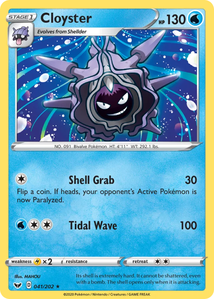 Cloyster #41 Sword & Shield Pokemon card