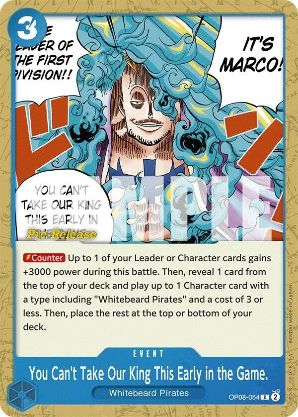 You Can't Take Our King This Early in the Game. Promos: Two Legends card