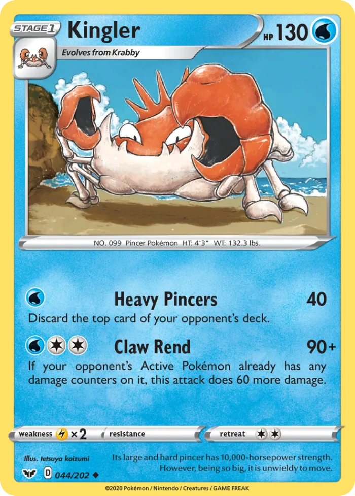 Kingler #44 Sword & Shield Pokemon card