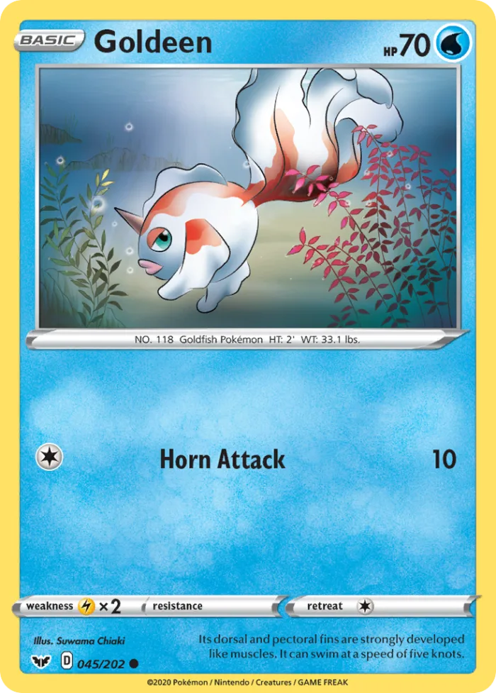 Goldeen #45 Sword & Shield Pokemon card
