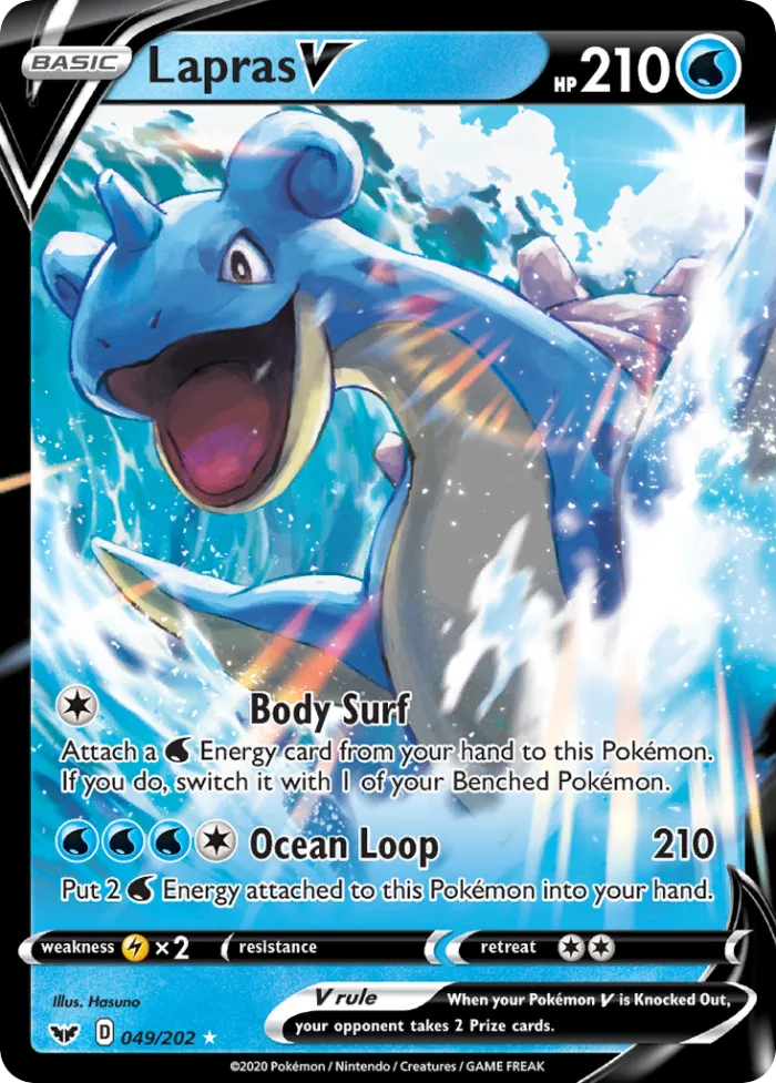 Lapras V #49 Sword & Shield Pokemon card