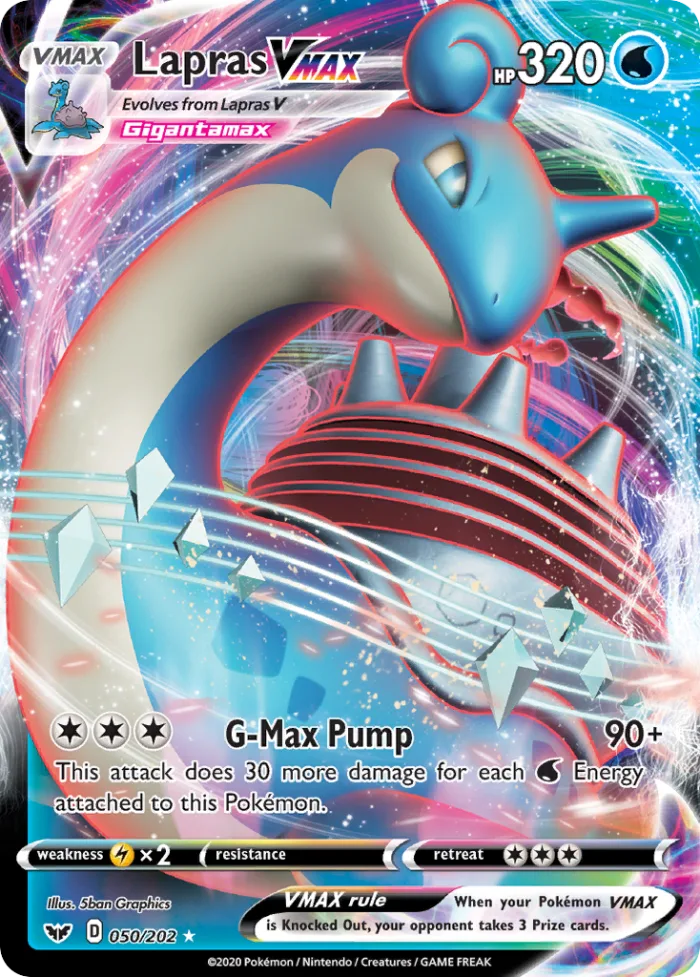 Lapras VMAX #50 Sword & Shield Pokemon card