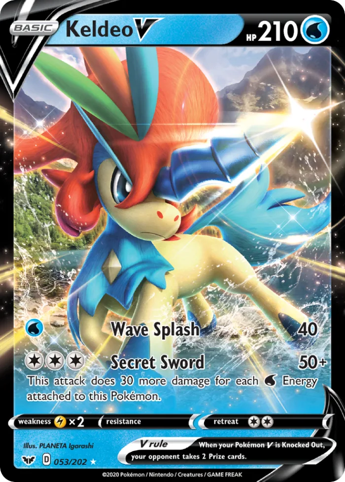 Keldeo V #53 Sword & Shield Pokemon card