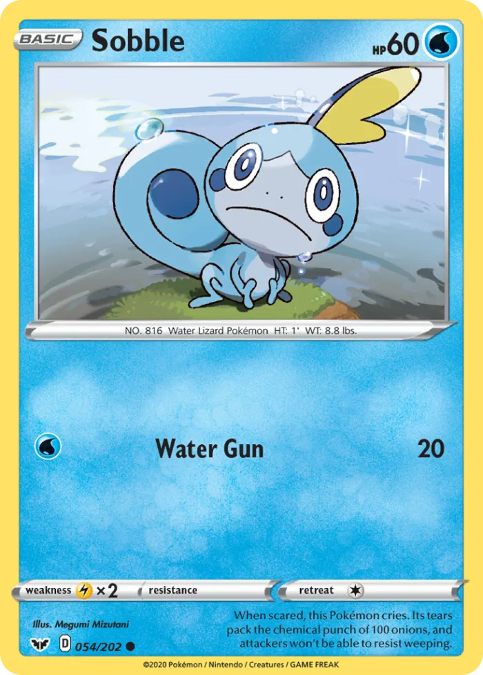 Sobble #54 Sword & Shield Pokemon card