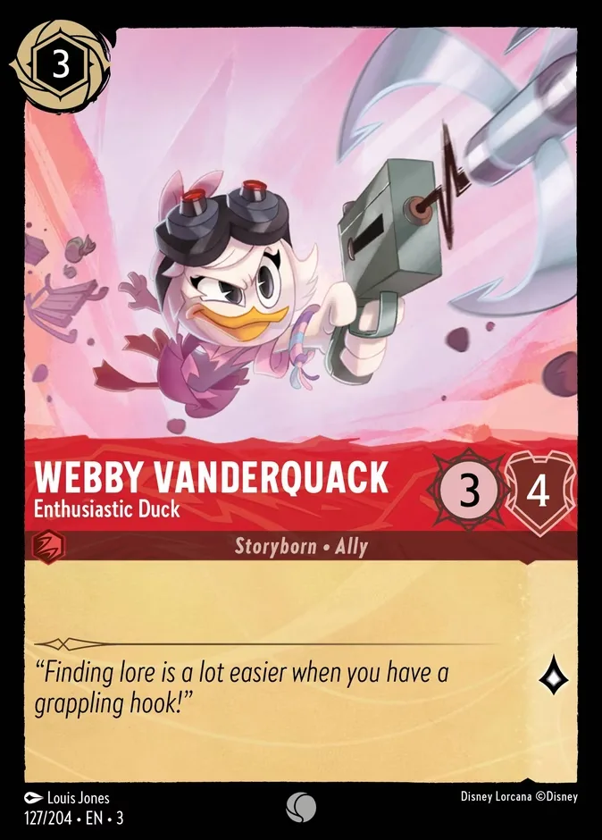 Webby Vanderquack #127 Into the Inklands Disney Lorcana card