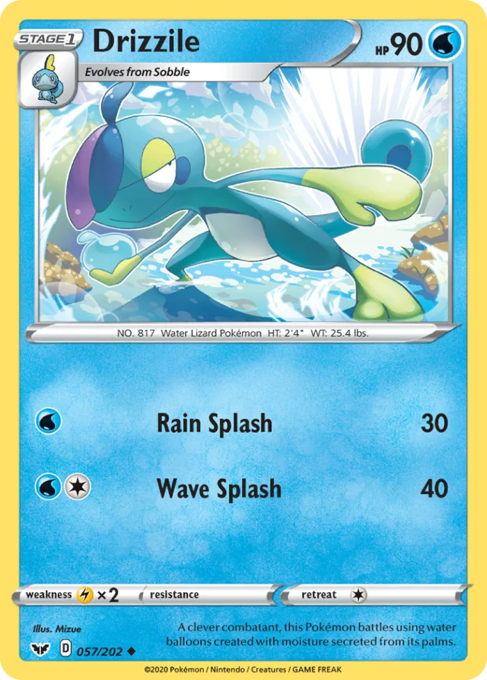 Drizzile #57 Sword & Shield Pokemon card