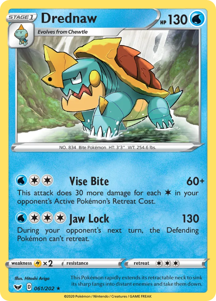 Drednaw #61 Sword & Shield Pokemon card